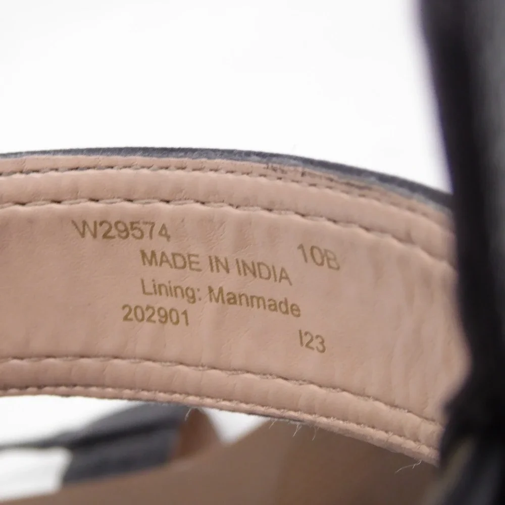 Cole Haan Womens Camberly Sandals Black Leather Strappy Buckle Flat W29574 10B